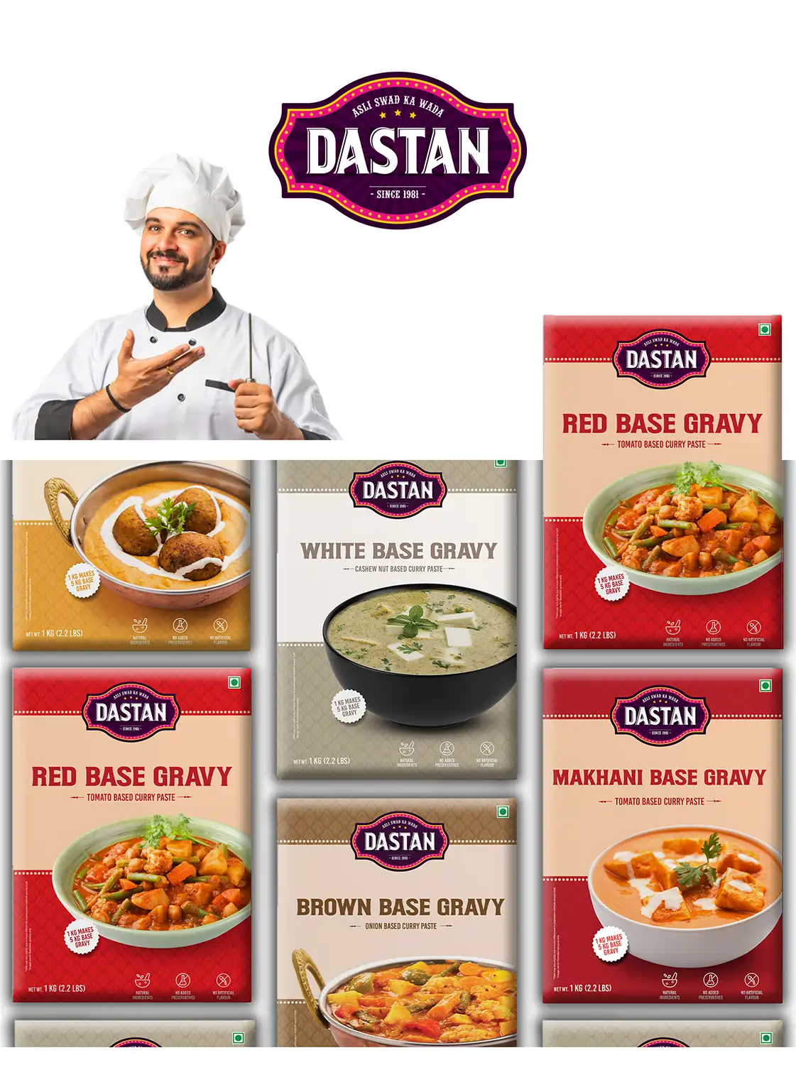 **Dastan Foods – Premium Packaging Design** For *Dastan Foods*, a premium **ready-to-cook and base gravy brand**, **Creativeline** developed a refined **packaging design system** that reflects richness, convenience, and authentic Indian taste. As a strategic **packaging design agency in Ahmedabad & Gandhinagar, India**, our goal was to position the brand in the premium packaged food segment. The design direction focuses on elegant visuals, rich color palettes, and appetizing imagery to highlight the depth of flavors and ease of cooking. The packaging communicates both tradition and modern convenience, making it appealing to today’s fast-paced consumers. This project showcases our expertise in **ready-to-cook packaging design, base gravy packaging, premium food packaging design, FMCG packaging design, and retail packaging solutions**, helping the brand stand out in a competitive market. At **Creativeline**, we craft **premium branding and packaging experiences** that elevate product perception and drive consumer engagement.