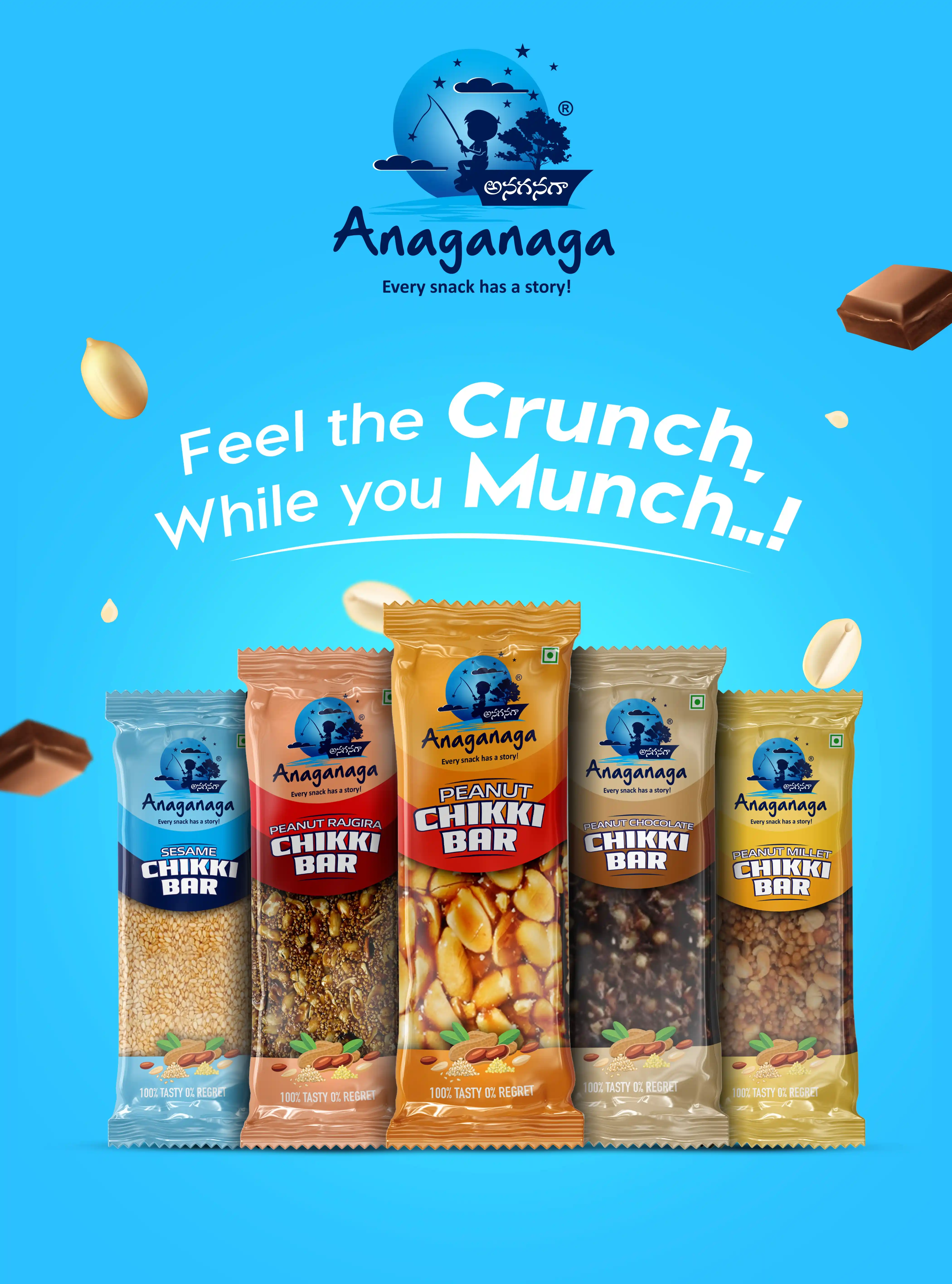 At Creativeline, a creative branding and packaging design agency in Gandhinagar, India, we developed the packaging design for Anaganana, a brand offering traditional Indian treats like chikki made with authentic ingredients and classic recipes. The objective was to create vibrant and eye-catching packaging that reflects the rich heritage of Indian sweets while appealing to modern consumers. The design balances tradition with a contemporary look, helping the product stand out on retail shelves and strengthening the brand’s identity in the competitive snack market. As a trusted branding, logo design, and packaging design agency serving Gandhinagar and Ahmedabad, Creativeline specializes in building strong FMCG brands through strategic design and impactful visual storytelling.
