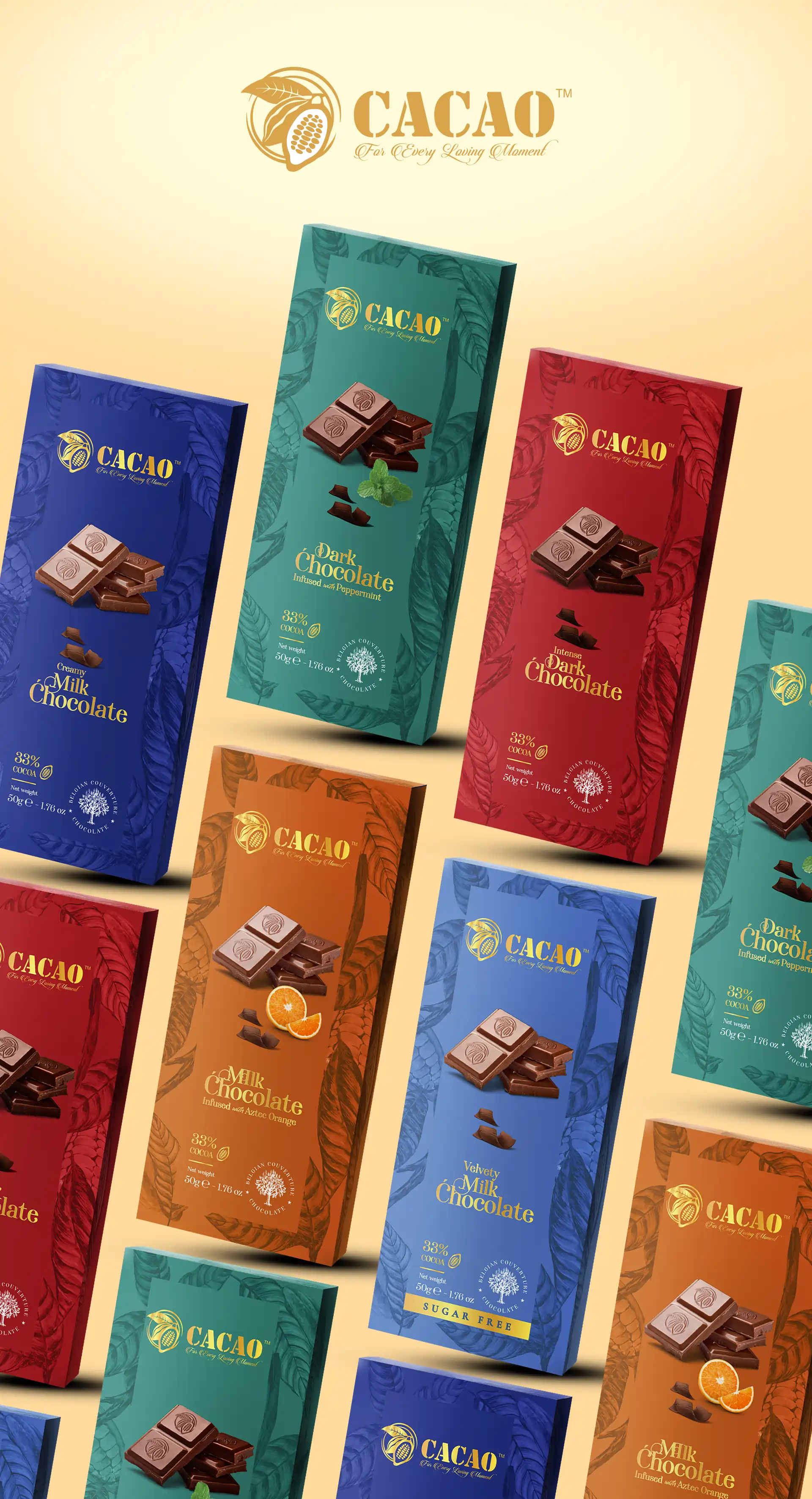 At Creativeline, a creative branding and packaging design agency in Gandhinagar, India, we developed the logo design and premium packaging design for Cacao, a luxury chocolate brand crafted for a refined and indulgent experience. The objective was to create an elegant and sophisticated brand identity that reflects richness, quality, and exclusivity. The logo and packaging design feature a minimal yet premium aesthetic, with carefully curated typography and visual elements that enhance the luxurious appeal and elevate shelf presence. As a leading branding, logo design, and packaging design agency serving Gandhinagar and Ahmedabad, Creativeline specializes in building premium brands through strategic design, attention to detail, and impactful visual storytelling.